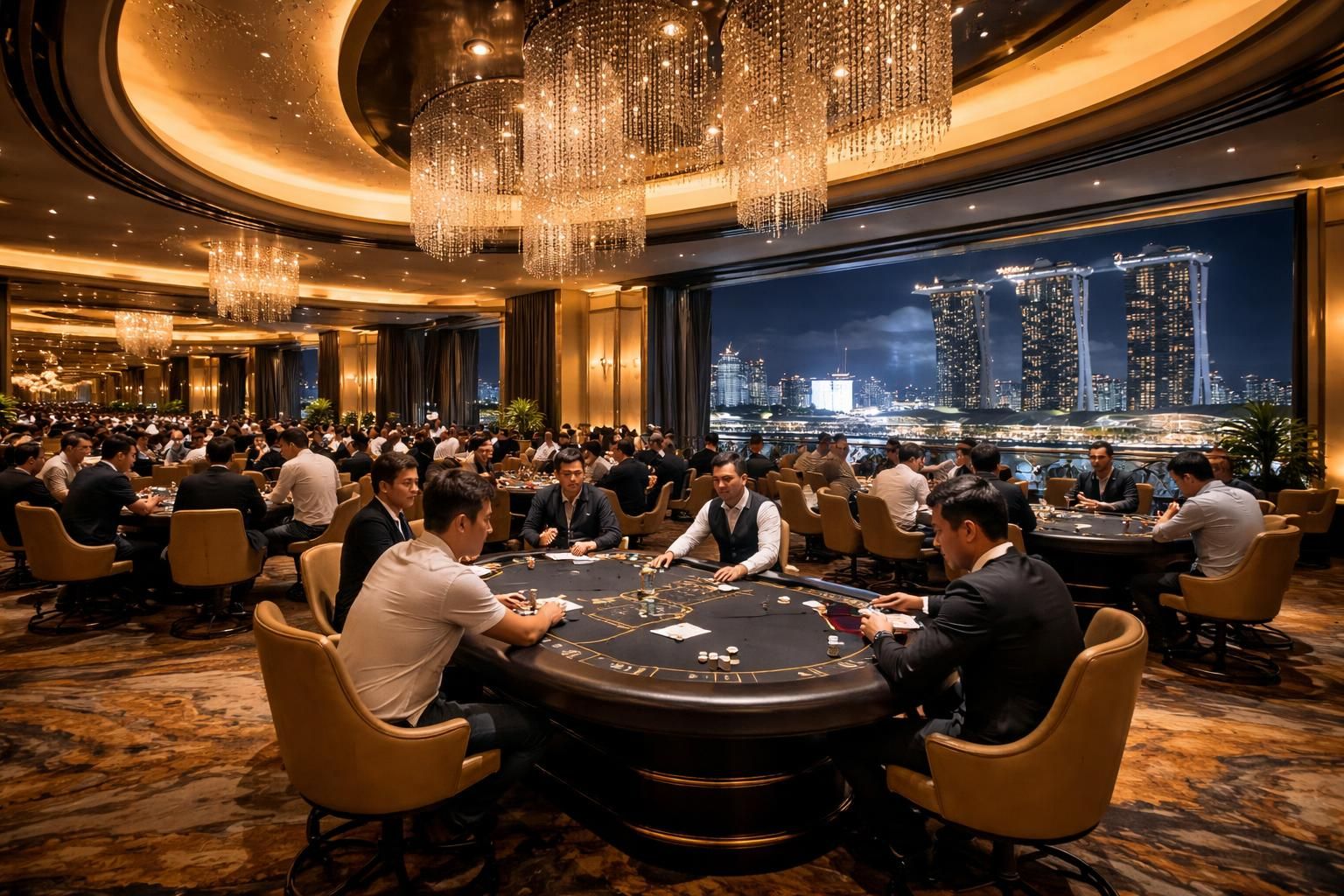découvrez la salle de poker du marina bay sands à singapour, un lieu alliant glamour et stratégie pour une expérience de jeu inoubliable au cœur de la ville.